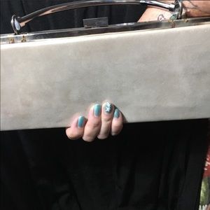 Judith Lieber Vintage Handbag structured Clutch Purse Pearl VTG overture 70s